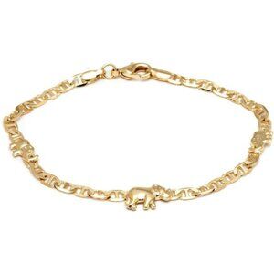 18K gold plated elephant anklet for women lucky charm jewelry made in Brazil